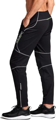 Miniatura 2 de TSLA - Pantalones deportivos de ciclismo antiviento y térmicos para hombre, forrados de vellón, para exteriores, para el invierno y clima frío
