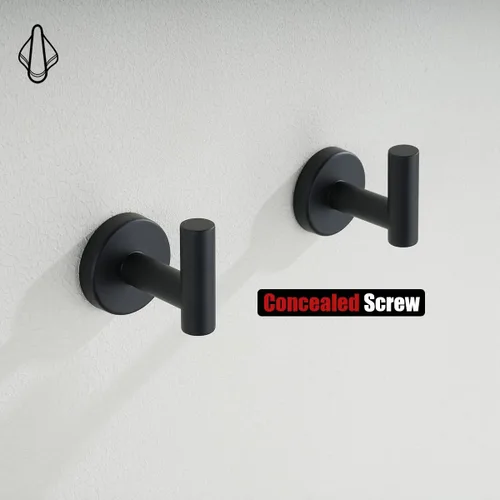 Miniatura 7 de JQK TH100-PB-P4 - Gancho negro para toallas de baño, cocina, garaje, montaje en la pared (paquete de 4), acero inoxidable 304 negro mate, TH100-PB-P4