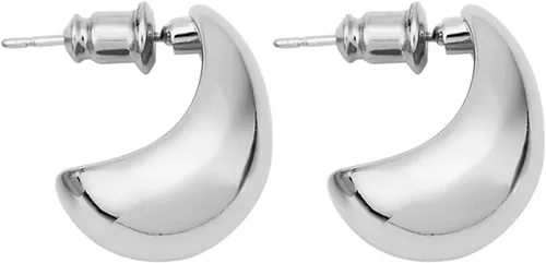 Miniatura 3 de 14K Gold Plated Chunky Gold Hoop Drop Earrings Small Thick Waterdrop Hoops Post Dome Huggie Earrings Hypoallergenic Trendy Jewelry for Women