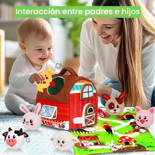 Miniatura 2 de Avesa Juguetes para bebés de 6 a 12 meses, juguete suave de granero con animales de granja de peluche, sonajero, juguetes Montessori para bebés de 6