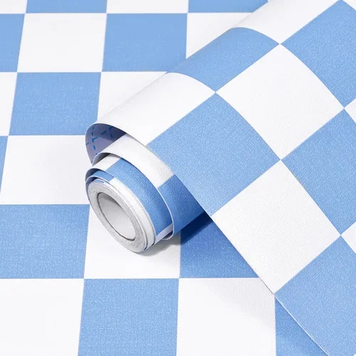 Miniatura 16 de Papel Adhesivo en Contacto Blanco y Negro en Mosaico a Cuadros, Papel Pintado Desmontable y Autoadhesivo en Lattice, Vinilo Impermeable en Rollo