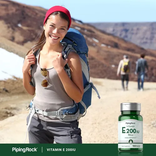 Miniatura 6 de Piping Rock Vitamina E 200 UI 90 mg 100 cápsulas de gel suave Suplemento de alta potencia Sin OMG, sin gluten