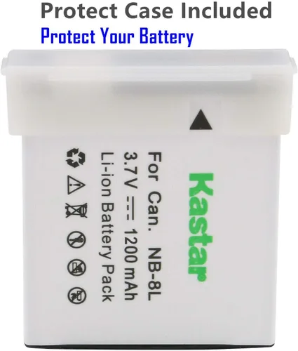 Miniatura 2 de Kastar Paquete de 1 batería y cargador de pared de CA de repuesto para Canon NB-8L NB8L, NB-8LH NB8LH, Canon CB-2LA, cargador CB-2LAE, Canon