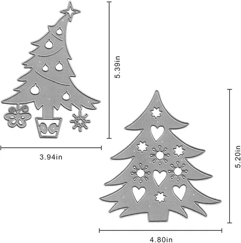 Miniatura 2 de 2 troqueles de corte de metal para árbol de Navidad, diseño de mariposa y estrella, plantillas en relieve para hacer tarjetas, álbumes de recortes