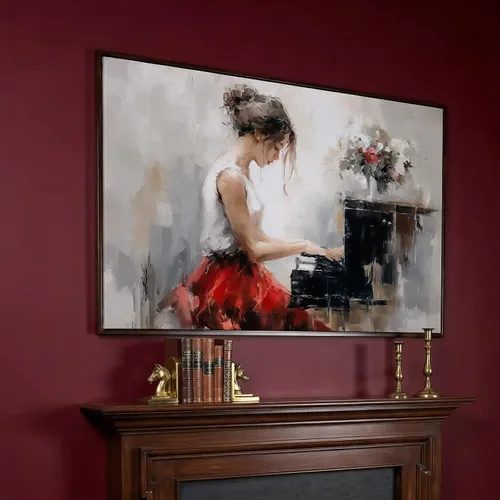 Miniatura 40 de LuxeWood Arte de Pared Musical en Lienzo - Impresiones Temáticas Musicales Medianas y Grandes para Sala de Estar, Oficina, Estudio, Airbnb
