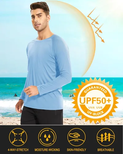 Miniatura 124 de MAGCOMSEN Camisas de manga larga para hombre, protección solar UPF 50+, camisetas atléticas para senderismo, correr, entrenamiento, protección