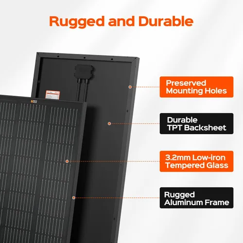 Miniatura 5 de RICH SOLAR Panel solar monocristalino premium de 100 W, 12 V, todo negro