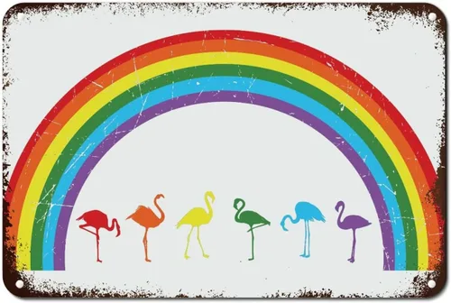 Miniatura 24 de Placa de pared con diseño de bandera de Estados Unidos, diseño retro vintage de arcoíris, letrero de metal LGBTQ, orgullo gay, regalo del mes