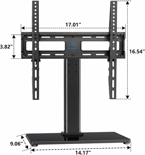 Miniatura 9 de PERLESMITH Patas giratorias universales para televisores LED LCD de 24 a 60 pulgadas, soporte de montaje de televisión ajustable en altura con base