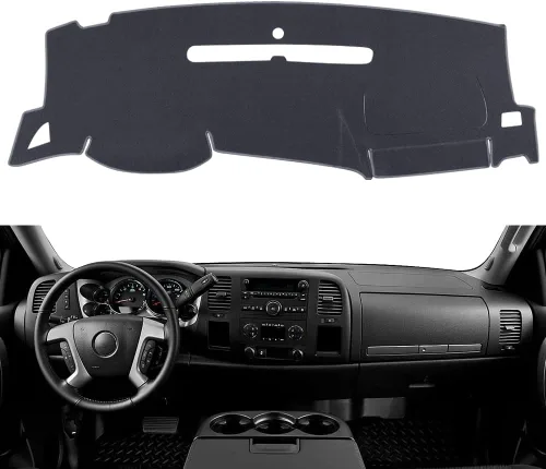 Miniatura 15 de Alfombrilla para salpicadero compatible con Chevy Tahoe Avalanche Suburban GMC Yukon 2007-2014/2007-2013 Silverado LTZ GMC Sierra SLT, cubierta