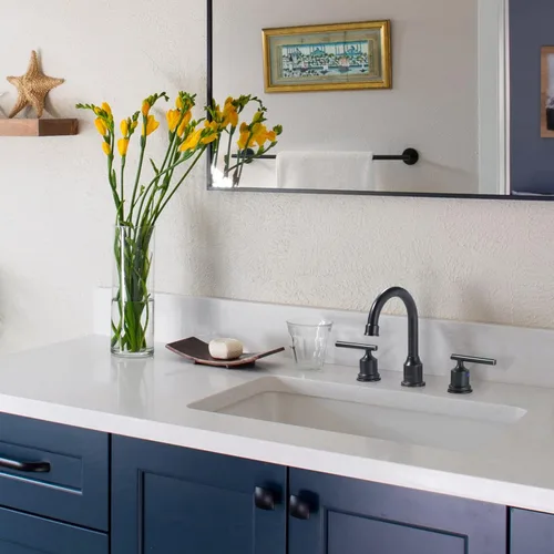 Miniatura 4 de WOWOW Grifo de baño de 2 manijas de bronce aceitado grifo de lavabo de baño de 3 agujeros con drenaje emergente y mangueras de suministro grifo