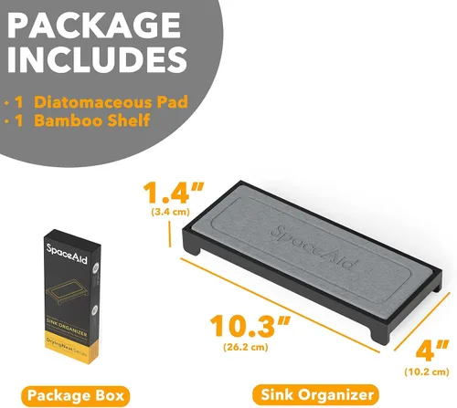 Miniatura 4 de Organizador de Fregadero SpaceAid DryingNeat, Organizador Instantáneo para Fregadero, Dispensador de Jabón y Esponja para Cocina, Bandeja Rápida