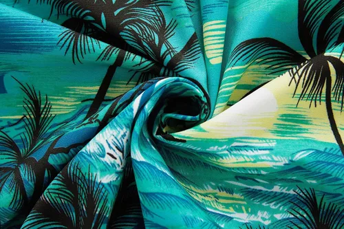 Miniatura 7 de EUOW - Camisa hawaiana estampada de manga corta para hombre, con botones, de verano, para playa