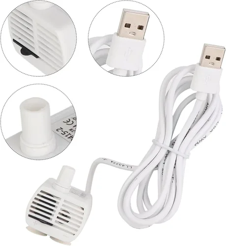 Miniatura 6 de Mini bomba sumergible USB para peces, bomba silenciosa de fuente de agua para mascotas, potente fuente de repuesto para mascotas DC5V, 200L/H