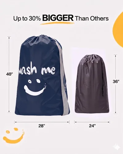 Miniatura 3 de HOMEST XL Wash Me - Bolsa de lavandería de viaje, organizador de ropa sucia, lo suficientemente grande como para contener 4 cargas de ropa, fácil
