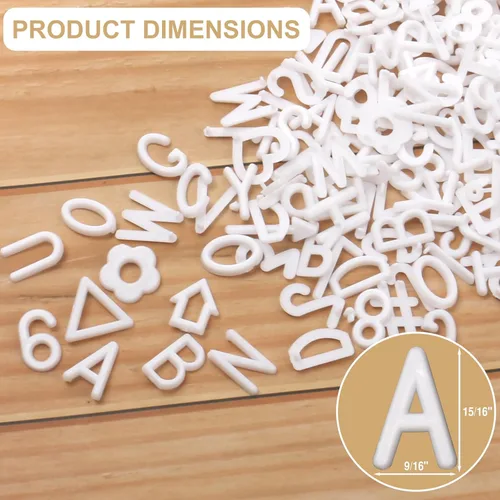 Miniatura 3 de Letras para tablero de letras solamente, tablero de mensajes blanco de 1 pulgada, letras de fieltro para tablero de letras (378 piezas), 1 pulgada