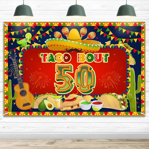 Miniatura 11 de HAMIGAR Fondo de pancarta de feliz cumpleaños de 30 x 6 pies – Fiesta de tacos 30 Fiesta de cactus mexicano decoraciones de cumpleaños suministros