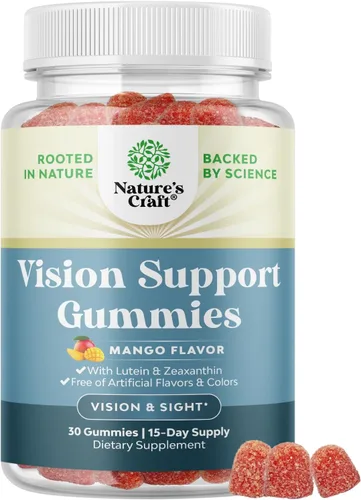 Gomitas de apoyo para la visión para adultos, suplementos de luteína y zeaxantina para la salud ocular, potentes vitaminas de luteína para los ojos
