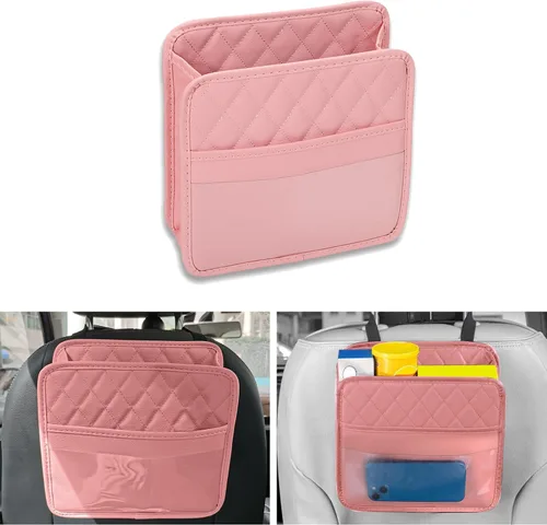 Miniatura 8 de Organizador de asiento trasero de automóvil con bolsillos de almacenamiento, bolsillo de almacenamiento para colgar del asiento trasero de vehículo