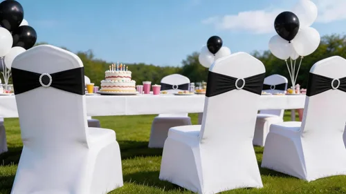 Miniatura 5 de Paquete de 50 bandas negras de elastano para sillas de boda, lazos con hebillas para fiestas, cumpleaños, fiestas, banquetes de jubilación