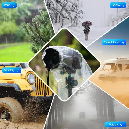 Miniatura 3 de Paquete de 2 fundas protectoras de lluvia para cámara Sony A7RVI A7R V A7 IV A7S III II A6700 A6600 A6500 A6400 A6300 A6100 A6000 A7C Nikon Z8 Z5