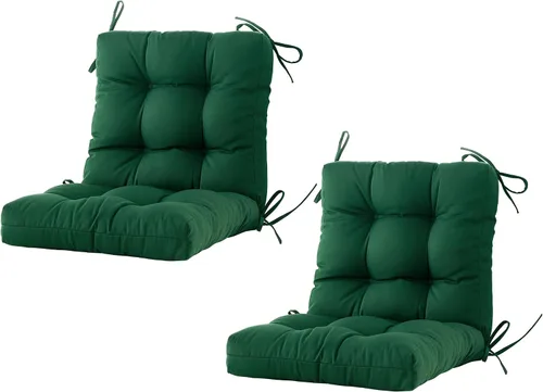 Miniatura 9 de BLISSWALK Cojines para sillas de exteriores, cojín grueso de mimbre con respaldo bajo y lazos para muebles de patio, 40 pulgadas de largo x 20 Beige
