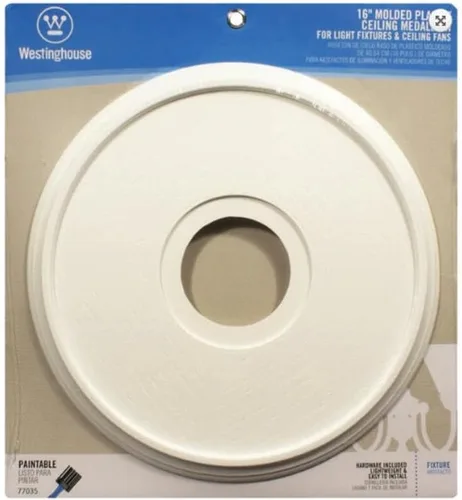 Westinghouse 77035 7703500 Medallones de techo de iluminación, plástico moldeado, 16 pulgadas de diámetro, 15-3/4", blanco