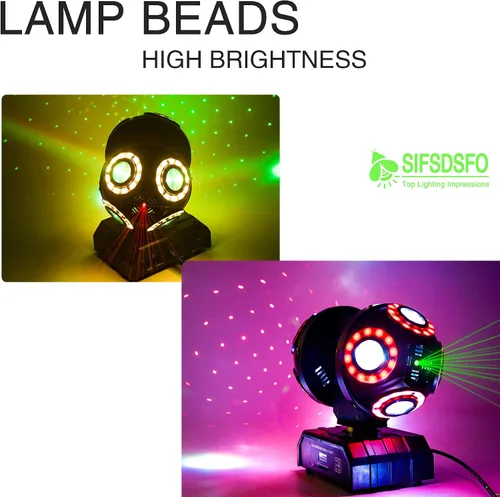 Miniatura 7 de Luz LED de Cabeza Móvil para DJ, Haz Giratorio, Luces de Escenario, Foco Puntual, Control de Sonido para Eventos, Dmx512, Iluminación de Discoteca