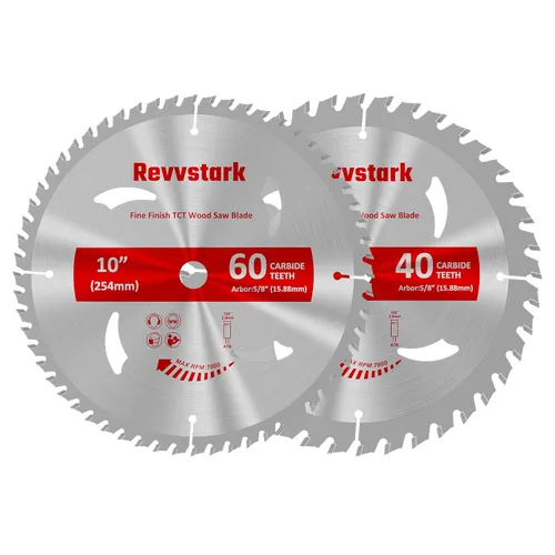 Miniatura 12 de Paquete de 3 hojas de sierra circular de carburo de 3 pulgadas y 36 dientes para madera, plástico, PCV, acrílico, aluminio con eje de 7/16 pulgadas
