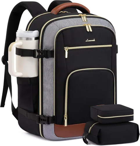 Miniatura 20 de LOVEVOOK Mochila de viaje para mujer y hombre, Beige, Mochilas de viaje