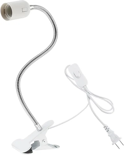 RTNLIT Soporte de lámpara de escritorio con clip E26/E27, accesorio de lámpara de abrazadera con interruptor de encendido/apagado, enchufe de