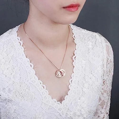 Miniatura 6 de Getname Necklace Collar de anillo ruso grabado personalizado personalizado con nombre de la familia, collar de plata esterlina 925, joyería