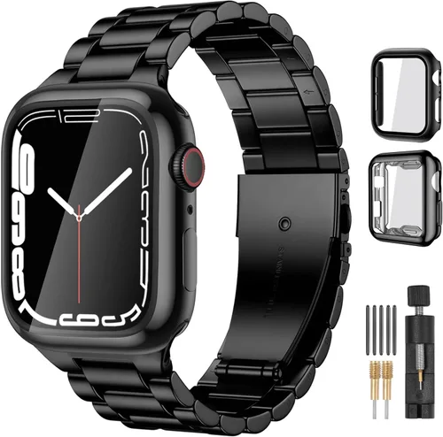 Miniatura 29 de Lerobo Compatible con Apple Watch Band de 1.732 in 1.654 in 1.575 in 1.496 in 1.614 in 1.772 in 150.9 ft 1.929 in, correa de metal de acero