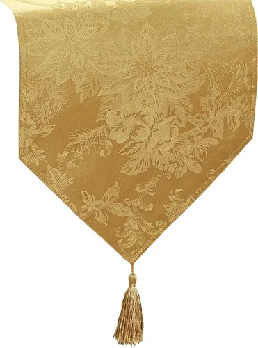 Miniatura 12 de Elrene Home Fashions Poinsettia Elegance - Servilletas de cena de tela jacquard para Navidad y vacaciones, juego de 4, 17"x17", rojo