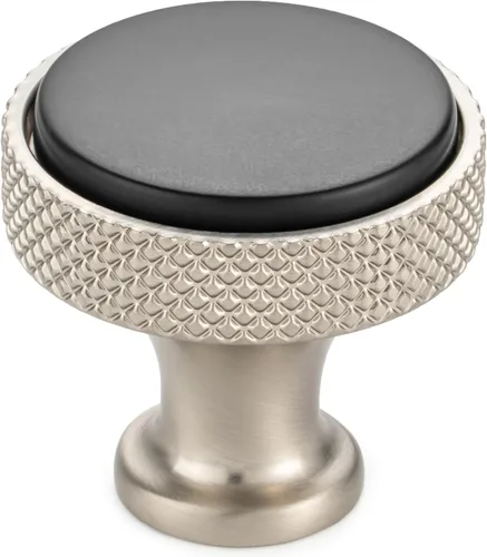 Miniatura 20 de Koofizo - Paquete de 10 tiradores de gabinete estriados para armario, manija negra para muebles (1.1 pulgadas/28 mm), herrajes sólidos K22