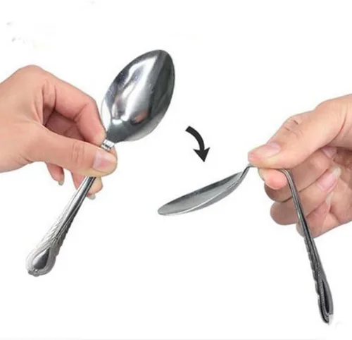 MOMOMAGE 2 Pcs Cuchara Doblar Trucos de Magia para Magos Etapa Primer Plano Ilusiones Mentalismo Trucos de Magia