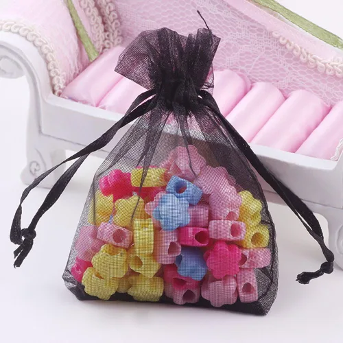 Miniatura 4 de Wudygirl 100 bolsas de organza de 3.9 x 4.7 pulgadas, bolsas de regalo transparentes con cordón, para bodas, fiestas, joyas, perfumes, sobres