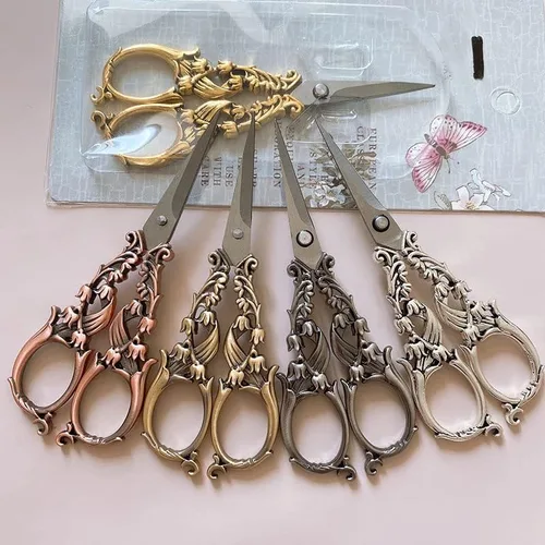 Tijeras de costura de estilo retro floral de 5.9 in, tijeras de costura para bordado, tijeras de sastre retro, tijeras antiguas para herramientas de
