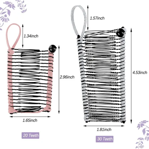 Miniatura 2 de WILLBOND 4 piezas de pinzas para el cabello en forma de plátano para mujeres, grandes y pequeñas, peine vintage, pinzas de estilo, accesorios