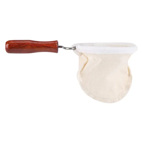 Miniatura 4 de Filtro de café, "tela de franela lavable reutilizable hecha a mano filtro de café colador con mango de madera para café de goteo a mano, tela se