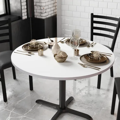 Miniatura 5 de Flash Furniture Glenbrook - Mesa redonda de 42 pulgadas con parte superior laminada reversible blanca o gris (paquete de 1)