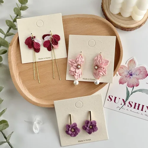 Miniatura 6 de meeeyya Cortadores de arcilla de pétalos de flores para hacer aretes, 4 cortadores de arcilla con 1 molde de arcilla polimérica de prensa