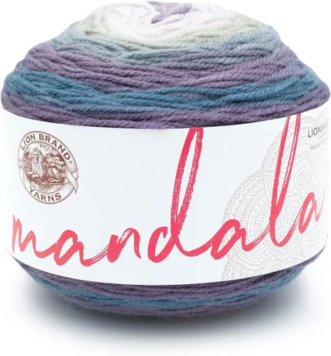 Miniatura 38 de Lion Brand Yarn Mandala - Hilo multicolor para ganchillo,tejido y manualidades, color Liger, 1770 pies, paquete de 1 unidad