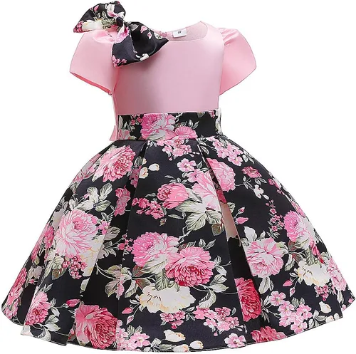 Miniatura 3 de Vestido de fiesta de boda con estampado floral para niñas, vestido formal de baile de graduación