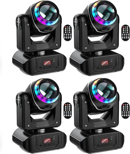 Miniatura 8 de U`King Foco LED de 108W con cabezal móvil y prisma giratorio de 18 facetas, luces de escenario para DJ con 10 gobos y haz de luz de 8 colores, negro
