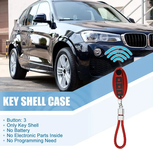 Miniatura 2 de X AUTOHAUX Funda de TPU para llavero de automóvil de 3 botones para Nissan Qashqai Juke X-Trail Micra Murano con kit de llaveros, protector de llave