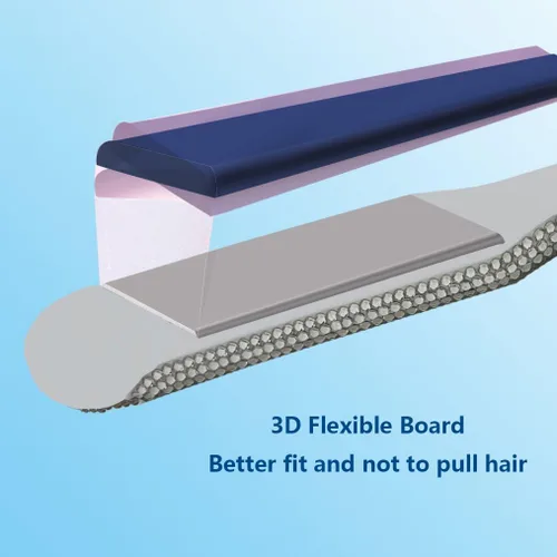 Miniatura 3 de Plancha plana de cerámica con magnífico diamante de imitación de cristal, alisador y rizador de pelo 2 en 1, apagado automático de 60 minutos, Blanco