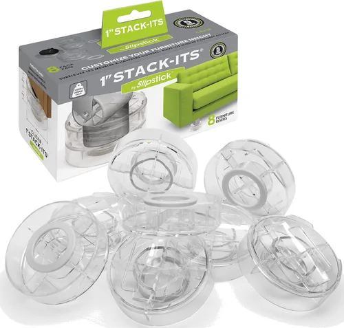 Slipstick CB658 Stack-Its - Elevadores de cama ajustables de 1 pulgada (juego de 8) elevadores de altura de 1 pulgada, 2 pulgadas o 3 pulgadas