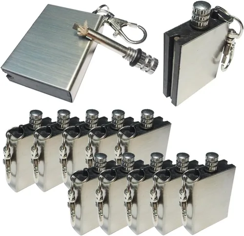 Miniatura 2 de 10 piezas de emergencia senderismo supervivencia camping fuego arranque pedernal metal fósforo encendedor caja de fósforos de fuego para acampar al