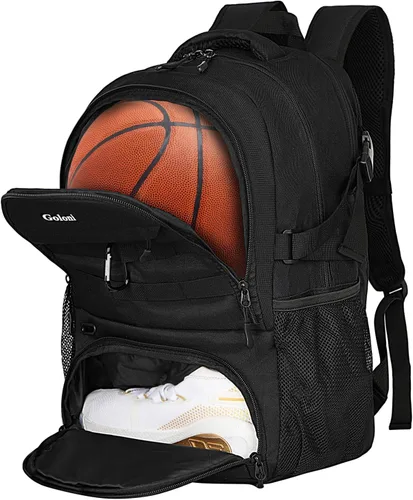 Mochila de fútbol para hombres y mujeres, bolsa deportiva con compartimento para bolas, mochila de gimnasio con compartimento para zapatos